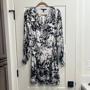White House Black Market Lined Smocked Blouson Dress